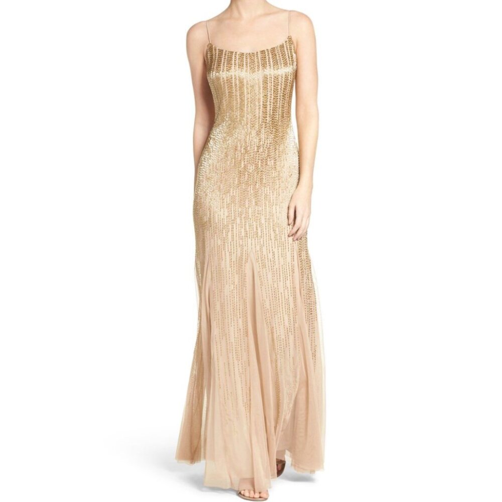 Adrianna Papell: Gold Sequin Ombre Gown
